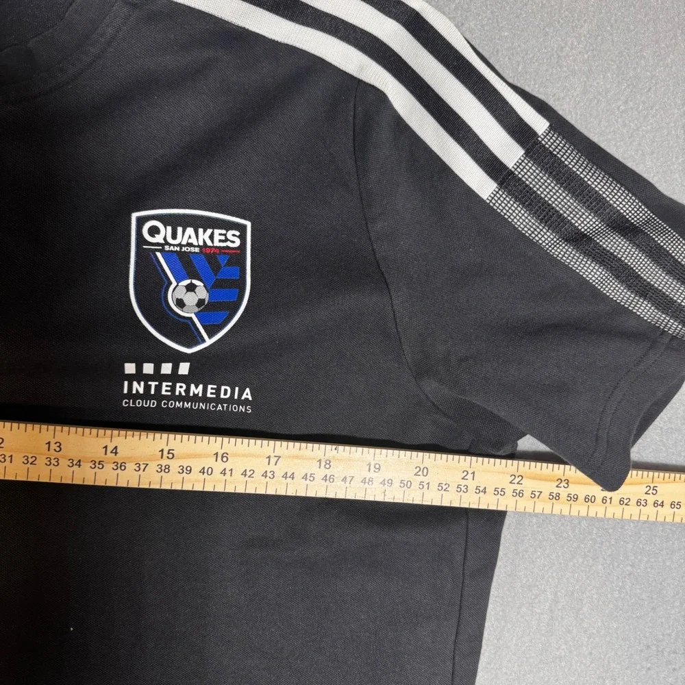 Adidas San Jose Earthquakes Soccer Polo Shirt Black Mens Large Aeroready Quakes